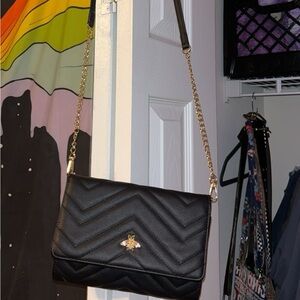 black and gold chain purse